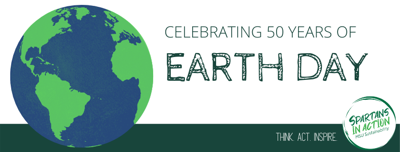 Graphic of Earth. Celebrating 50 years Earth Day